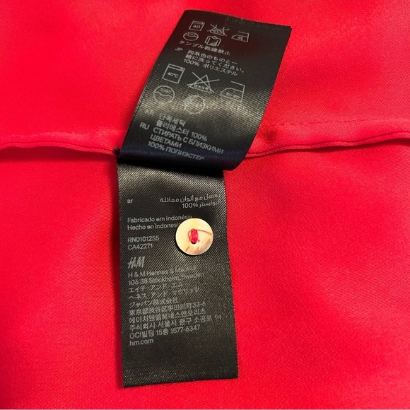 H&M Red Semi-Sheer Button Down - Picture 6 of 7